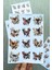 4 Sayfa Vintage Sticker Kelebek Çiçek Fincan At Arabası Sticker Seti 3