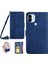 Xiaomi Için Redmi A1+ 4g/a2+ 4g/poco C50 4g HT03 Baskılı Kelebek Çiçekleri Cüzdan Magnetic Kapak Cilt Dokunuşlu Pu Deri Görüntüleme Stand Stand Omuz Kayış Mavisi ile Telefon Kılıfı (Yurt Dışından) 1