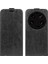 Xiaomi 13 Ultra Çılgın At Doku Dikey Flip Telefon Kapak Black Için Kart Tutucu Deri Telefon Kılıfı (Yurt Dışından) 1