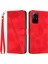 Üçgen Xiaomi Redmi Için Deri Deri Kapağı Not 12S 4g Çizgi Anti-Çizelge Cüzdan Stand Telefon Kılıfı Strap-Red ile (Yurt Dışından) 1