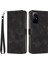 Üçgen Xiaomi Redmi Için Deri Kapak Not 12S 4g Çizgi Anti-Çizelge Cüzdan Stand Telefon Kılıfı Strap-Black (Yurt Dışından) 1