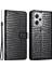 Xiaomi Redmi Için Note 12 Pro 5g/poco X5 Pro 5g/redmi Note 12 Pro Hız 5g Anti-Drop Telefon Kılıfı Timsah Doku Pu Deri Cüzdan Kapağı Strap-Black (Yurt Dışından) 1