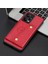 Xiaomi Redmi Için Note 12 Pro 5g Kickstand Pu Deri Kaplamalı Tpu Kasa Çift Düğme Kart Yuvaları Telefon Kapağı Araba Montajı Metal Kırmızı (Yurt Dışından) 5