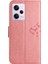 Xiaomi Redmi Için Anti-Drop Telefon Kılıfı Not 12 5g (Global)/(Hindistan)/(Çin)/poco X5 5g Pu Deri Koruyucu Telefon Kapak Standı Baskalı Baykuş Ağacı Desen-Pink ile (Yurt Dışından) 5