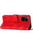 Üçgen Xiaomi Redmi Için Deri Deri Kapağı Not 12S 4g Çizgi Anti-Çizelge Cüzdan Stand Telefon Kılıfı Strap-Red ile (Yurt Dışından) 5