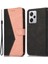 Xiaomi Redmi Için Note 12 Pro 5g/note 12 Pro Speed ​​5g/poco X5 Pro 5g Renkli Ekleme Pu Deri Stand Örneği Manyetik Toka Telefon Cüzdan Kapağı Bilek Kayış-Siyah/pembe (Yurt Dışından) 1