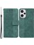 Xiaomi Için Deri Cüzdan Redmi Not 12 Turbo/poco F5 5g Geometri Baskılı Stand Telefon Kabuğu Mobil Vaka Yeşili (Yurt Dışından) 1