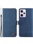 Xiaomi Redmi Için Note 12 Pro 5g /note 12 Pro Hız 5g /poco X5 Pro 5g Ağaç Desen Metal Düğmesi Pu Deri Telefon Kılıf Hatları Baskılı Cilt Touch Flip Stand Cüzdan Kapağı Strap-Mavi ile (Yurt Dışından) 1
