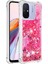 Xiaomi Redmi Için 12C 4G/11A 4g Işıltı Akan Sıvı Kasa Tpu Şok Geçirmez Telefon Kapak-Pembe/kalpler (Yurt Dışından) 3