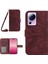 Xiaomi 13 Lite/civi 2 5g HT04 Flip Deri Cüzdan Telefon Kapağı Ayçiçeği Baskılı Stand Anti-Drop Telefon Kılıfı Strap-Wine Red ile (Yurt Dışından) 1