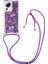 Xiaomi 13 Lite/civi 2 5g Için Sıvı Bling Kılıfı, Şok Geçirmez Yumuşak Tpu Telefon Kapağı Lanyard-Dark Mor/kalpler (Yurt Dışından) 2