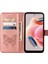 Xiaomi Için Redmi Note 12 4g Kelebek Çiçeği Basılı Pu Deri Stand Cüzdan Telefon Kılıfı El Strap-Rose Altın (Yurt Dışından) 3