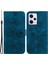 Xiaomi Redmi Için Note 12 Pro 5g/12 Pro Speed ​​5g/poco X5 Pro 5g Cüzdan Kılıfı Baskılı Zambak Çiçek Deri Stand Telefon Kapak-Dark Mavi (Yurt Dışından) 1