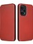 Xiaomi Için Redmi Note 12 Turbo/poco F5 5g Karbon Fiber Doku Deri Deri Kılıf Flip Stand Cep Telefonu Kapak Kahverengi (Yurt Dışından) 2