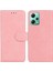 Xiaomi Için Redmi Note 12 5g (Global)/(Hindistan)/(Çin)/poco X5 5g Pu Deri Telefon Kılıfı Düz ​​renk Stand Cüzdan Kapak Pembe (Yurt Dışından) 1