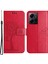 Xiaomi Için Redmi Not 12 4g Baykuş Ağacı Baskılı Desen Telefon Cüzdan Kılıfı Pu Deri Stand Telefon Kapak-Kırmızı (Yurt Dışından) 1