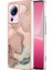 Xiaomi 13 Lite/civi 2 5g Telefon Tpu Kasası Imd Mermer Desen 2.0mm Elektrapkülleme Kapak Pembe (Yurt Dışından) 1