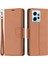 Xiaomi Için Cüzdan Kapağı Redmi Not 12 4g Pu Deri Litchi Doku Dikkatli Stand Telefon Kılıfı Strap-Brown (Yurt Dışından) 1