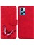 Xiaomi Için Redmi Note 12 4g Pu Deri Cüzdan Kapak Kelebek Baskı Flip Stand Şok Geçirmez Telefon Kasa-Kırmızı (Yurt Dışından) 1