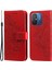 Xiaomi Redmi Için 12C 4G/11A 4g Telefon Kapağı Çiçek Baskı Deri Stand Cüzdan Kılıfı Strap-Red ile (Yurt Dışından) 1