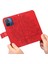 Xiaomi Redmi Için 12C 4G/11A 4g Telefon Kapağı Çiçek Baskı Deri Stand Cüzdan Kılıfı Strap-Red ile (Yurt Dışından) 5
