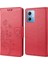 Xiaomi Redmi Için Note 12 5g (Global)/(Hindistan)/(Çin)/poco X5 5g Telefon Kılıfı Çiçek Kelebek Baskılı Deri Cüzdan Kapak Kırmızısı (Yurt Dışından) 1