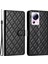 Xiaomi 13 Lite/civi 2 5g Dikiş Hattı Rhombus Deri Kılıf Cüzdan Stand Telefon Şok Geçirmez Kapak Black (Yurt Dışından) 1