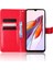 Xiaomi Redmi Için 12C 4G/11A 4g/poco C55 4g Çılgın At Doku Doku Standı Pu Deri Flip Telefon Kapağı Kayış Kırmızısı (Yurt Dışından) 4