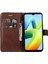 Xiaomi Için Cüzdan Telefon Kılıfı Redmi A1+ 4g/a2+ 4g/poco C50 4g Pu Deri Flip Kapak Strap-Brown ile Düz Renk Şok Geçirmez Kapak (Yurt Dışından) 3