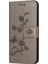 Xiaomi Redmi Için Pu Deri Telefon Kapağı Note 12 Pro 5g, Baskılı Kelebek Çiçek Deseni Stand Strap-Grey ile Cüzdan Telefon Kılıfı (Yurt Dışından) 2