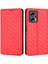 Xiaomi Redmi Için Not 11T Pro 5g/not 11T Pro+ 5g/not 12T Pro 5g/poco X4 Gt 5g/redmı K50I 5g Cep Telefon Kılıfı Pu Deri+ Tpu Baskılı Rhombus Desen Cüzdan Telefonu Kabuk-Kırmızı Kaplama (Yurt Dışından) 1