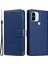 Xiaomi Için Cüzdan Telefon Kılıfı Redmi A1+ 4g/a2+ 4g/poco C50 4g Pu Deri Flip Kapağı Strap-Mavi ile Düz Renk Şok Geçirmez Kapak (Yurt Dışından) 1