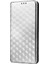 Xiaomi Için Anti-Fall Cep Telefonu Kapağı Redmi A1+ 4g/a2+ 4g/poco C50 4g Rhombus Desen Basılı Pu Deri Foli Folio Telefon Kılıfı Cüzdan Stand-Silver (Yurt Dışından) 5