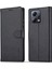 Xiaomi Redmi Için Deri Telefon Kılıfı Not 12 5g (Global)/(Hindistan)/(Çin)/poco X5 5g, Buzağı Doku Cüzdan Stand Stand Anti-Fall Telefon Kapak Black (Yurt Dışından) 1
