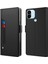 Xiaomi Için Poco C50/REDMI A1+/a2+ Ayna Tasarımı Pu Deri Stand Telefon Kılıfı Kılıf Yuvası Anti-Drop Cover-Black (Yurt Dışından) 1