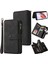 Xiaomi Redmi Için 12C 4G/11A 4g Telefon Kılıfı Çoklu Kart Yuvası Deri Kapak Cüzdan Stand Zipper Cep-Black (Yurt Dışından) 1