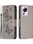 Xiaomi 13 Lite/civi 2 5g Telefon Deri Kılıf Cüzdan Stand Butterfly Strap-Grey ile Baskılı Telefon Kapağı (Yurt Dışından) 1