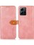 Xiaomi Için Khazneh Redmi Not 12 4g Pu Deri Cowhide Doku Telefon Kılıfı Cüzdan Stand Telefon Kapak Çizgisi Altın (Yurt Dışından) 1