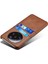 Xiaomi Için 13 Ultra Telefon Kapağı Çift Kart Yuvaları Pu Deri Kapalı Sabit Pc Telefon Geri Brown (Yurt Dışından) 3