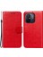 Xiaomi Redmi Için 12C 4g Toz Geçirmez Telefon Kılıfı Pu Deri Deri Cüzdan Stand Flip Scratch Anti-Cratch Telefon Kapak-Kırmızı (Yurt Dışından) 1