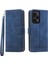 Dierfeng Df-03 Xiaomi Redmi Note 12 Turbo/poco F5 5g Deri Cüzdan Mobil Kasa Çizgileri Basılmış Stant Örtü Mavisi (Yurt Dışından) 1