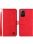 Xiaomi Için Redmi Note 12S 4g Cilt Touch Telefon Kılıfı Baskılı Çizgiler Stand Pu Deri Cüzdan Kapak-Kırmızı (Yurt Dışından) 1