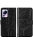Xiaomi Için Pu Deri Telefon Kılıfı 13 Lite/civi 2 5g, Kelebek Çiçek Baskılı Anti-Çizelge Cüzdan Stand Kapağı El Strap-Black (Yurt Dışından) 1