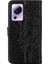 Xiaomi Için Pu Deri Telefon Kılıfı 13 Lite/civi 2 5g, Kelebek Çiçek Baskılı Anti-Çizelge Cüzdan Stand Kapağı El Strap-Black (Yurt Dışından) 5