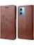 Xiaomi Için Redmi Note 12 5g (Global)/(Hindistan)/(Çin)/poco X5 5g Telefon Kılıfı Çiçek Kelebek Baskılı Deri Cüzdan Stand Kapak Kahverengi (Yurt Dışından) 1