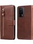 Xiaomi Poco F5 Pro 5g/redmi K60 Pro 5G/K60 5g Fermuarı Cep Telefon Kılıf Buzağı Dokusu Pu Deri Deri Stand Cüzdan Kapak Kahverengi (Yurt Dışından) 1