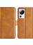 Xiaomi Için 13 Lite/civi 2 5g Buzağı Doku Cep Telefonu Kapak Standı Cüzdan Pu Deri Telefon Kılıfı Sarı (Yurt Dışından) 1