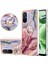 Xiaomi Redmi Için 12C 4G/11A 4g Mermer Desen Telefon Kılıfı 2.0mm Tpu Elektrutmuş Kenar Kickstand Cover-Rose Gold (Yurt Dışından) 1