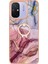 Xiaomi Redmi Için 12C 4G/11A 4g Mermer Desen Telefon Kılıfı 2.0mm Tpu Elektrutmuş Kenar Kickstand Cover-Rose Gold (Yurt Dışından) 3