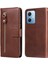 Buzağı Doku Xiaomi Redmi Için Telefon Kılıfı Not 12 5g (Global)/(Hindistan)/(Çin)/poco X5 5g Kitap Tarzı Pu Deri Fermuar Cep Flip Cüzdan Kapağı Stand-Brown (Yurt Dışından) 1